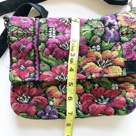 ALTIPLANO Huipile Guatemalan Floral Embroidered Tapestry Crossbody Purse - Picture 6 of 7